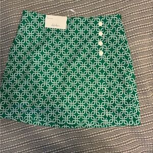 Lady Hagen Green and White Mini Skirt